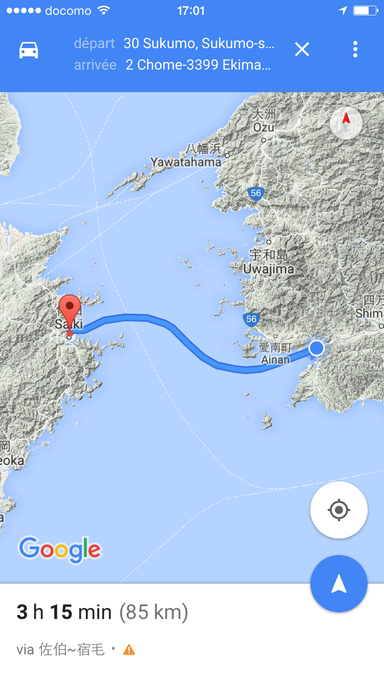 29/9/2015 traversée en ferry vers l’île de Kyushu.