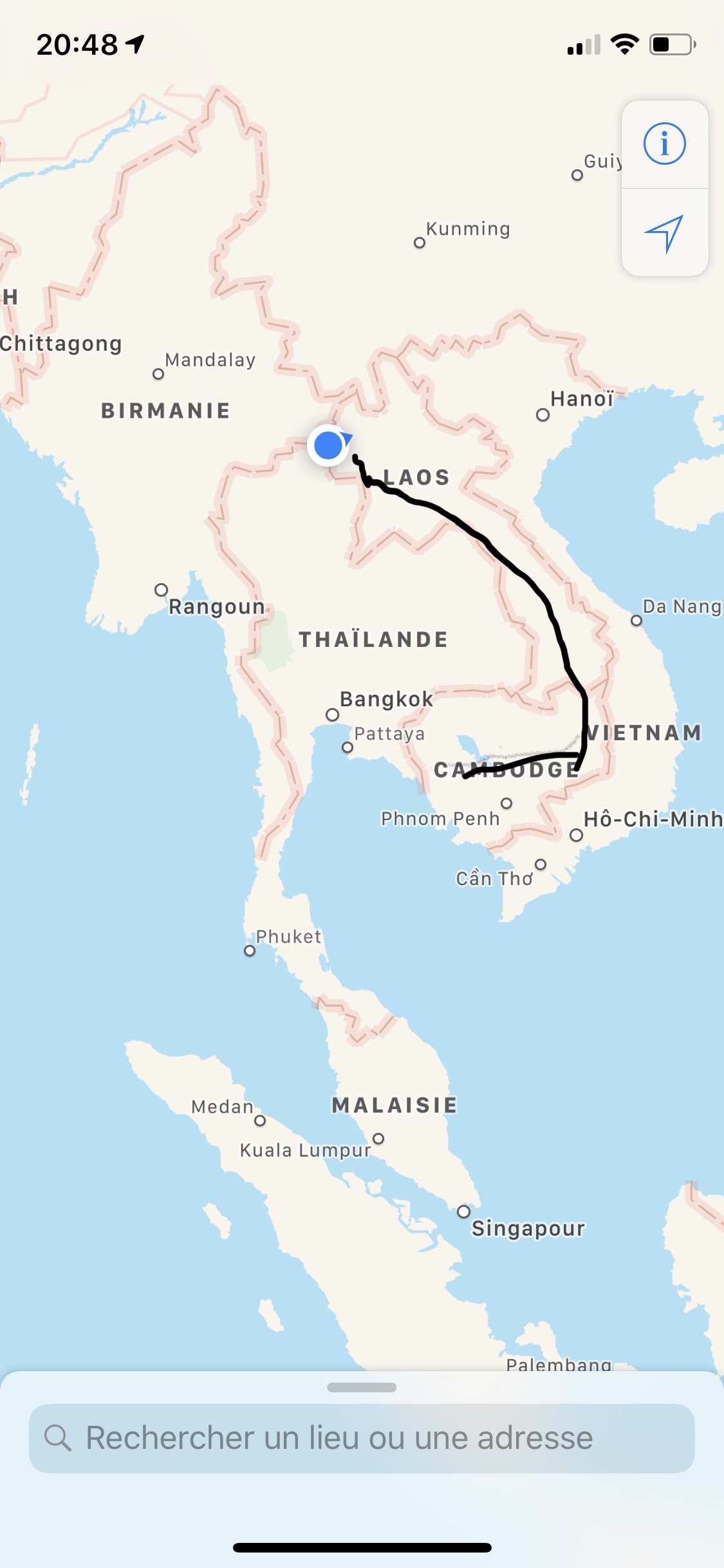 1400 km de parcourus depuis notre départ du Cambodge.